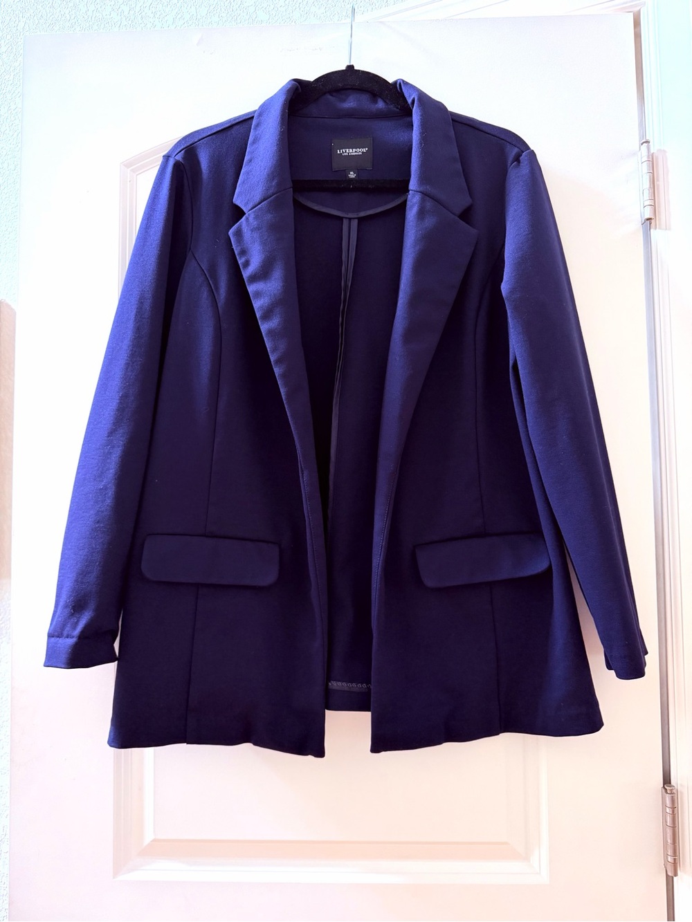 Liverpool Classic Navy Blue Blazer w Stretch. Preppy. Academia. Workwear. SZ XL